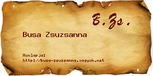 Busa Zsuzsanna névjegykártya